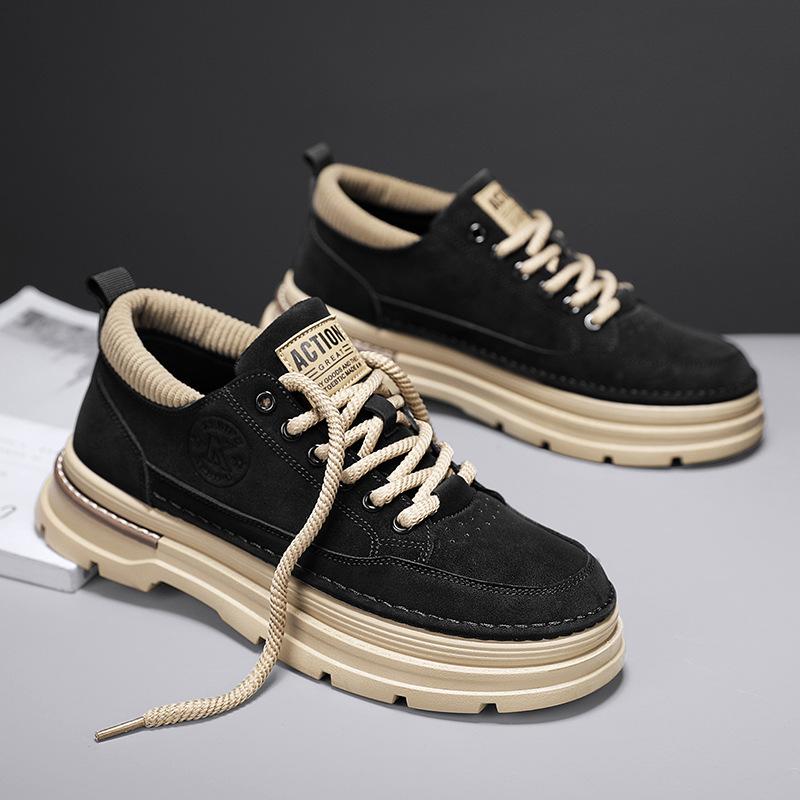 Martin shoes low-top British style ins raw leather shoes autumn and winter leather surface waterproof locomotive board shoes