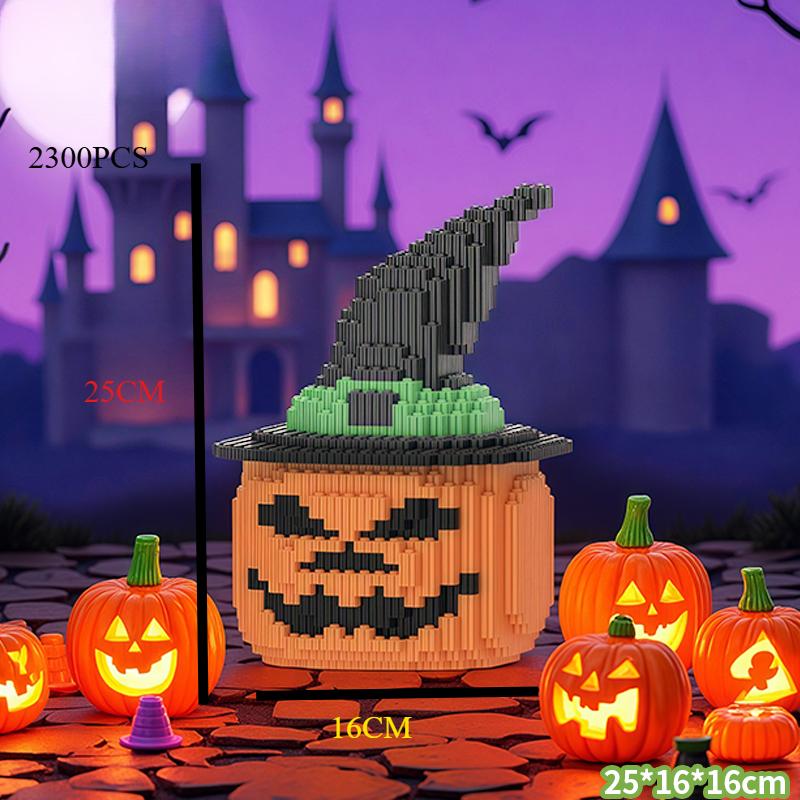 

Halloween Ghost Pumpkin Building Toy 3D Stereoscopic Model Desktop Decoration Halloween Gift Children s Building Toy