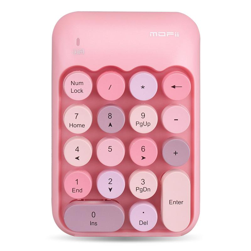 Bonbonfarbene kabellose Tastatur-Maus-Kombinationen für Desktop-Laptops, Notebooks, 2,4 G kabelloser Nummernblock, rosa Mädchen-Tastatur und -Maus