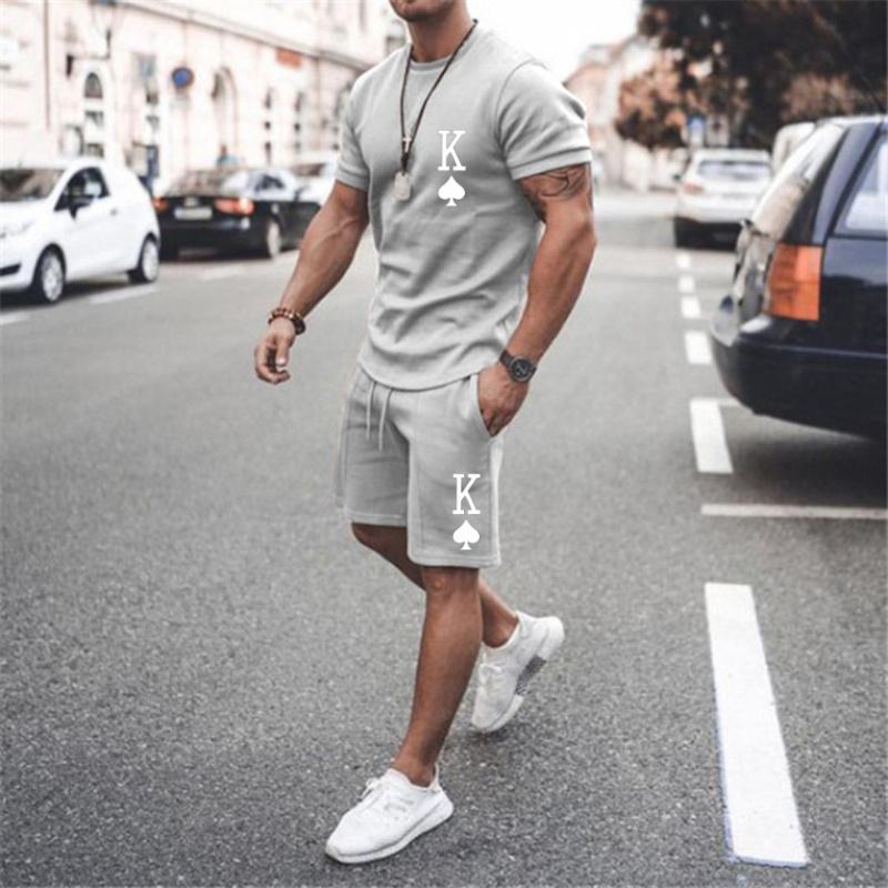 3D Casual Men's T-shirt Set Sportswear For Male Oversized Clothing Short Sleeve Shorts Suit Men T-shirt Suit Summer Beach Shorts