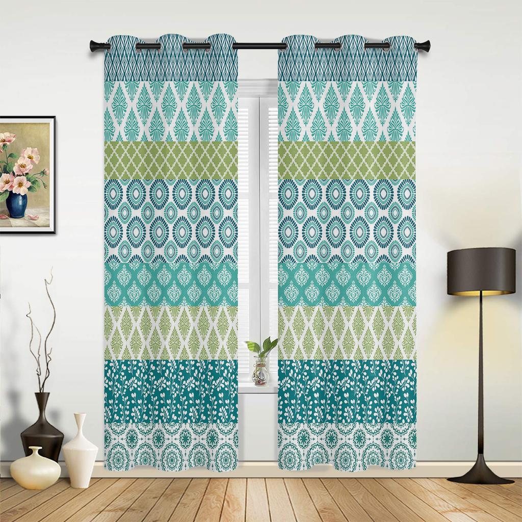 Bohemian Geometric Stripes Modern Window Curtains for Living Room Bedroom Curtain Kitchen Treatment Blinds Drapes