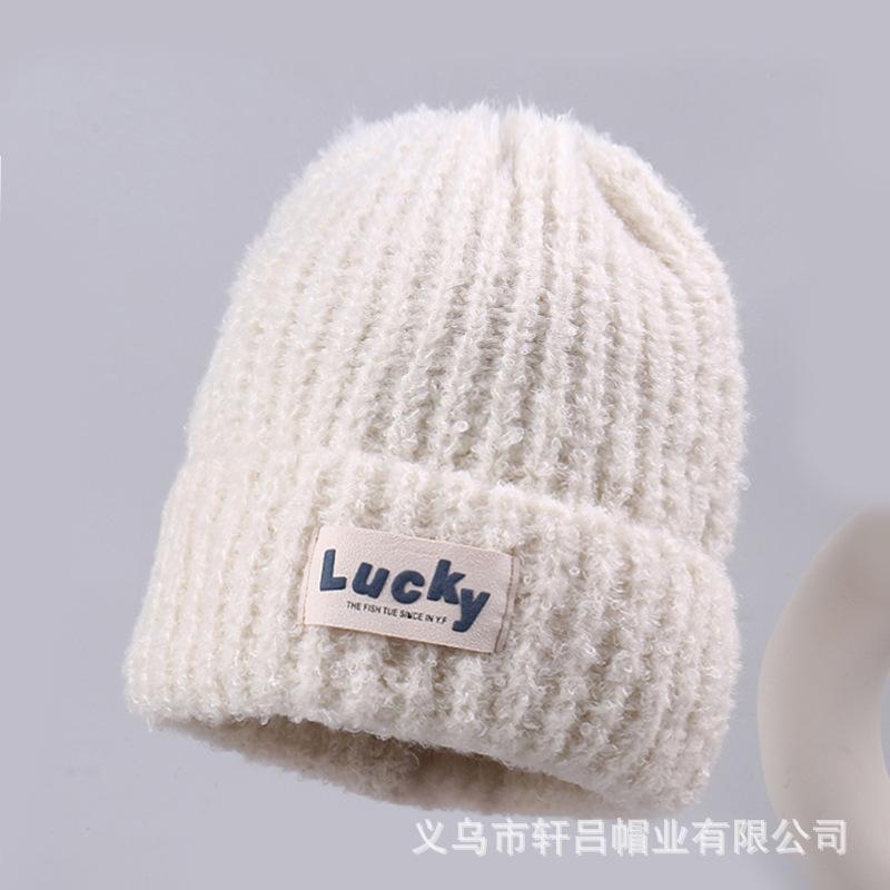 New knitted wool hat children's autumn and winter fashion versatile ear protection warm thickened cold cover cold hat