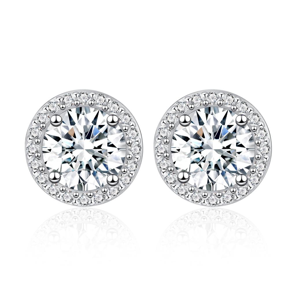 Orecchini Hip Hop Miami 5,0 mm 6,5 mm 8,0 mm Argento 925 Passano il Test Con Certificato GRA Orecchini in Moissanite D VVS1