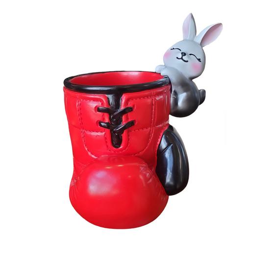 

Boxing Glove Mug Novelty Resin Boxing Coffee Cup 3D Glove Shaped Tea Cup with Cat/Rabbit Handle for Sports Enthusiasts Rabbit