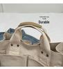 2024 Multi-Layer Color Block Canvas Crossbody Tote Bag for Mommies