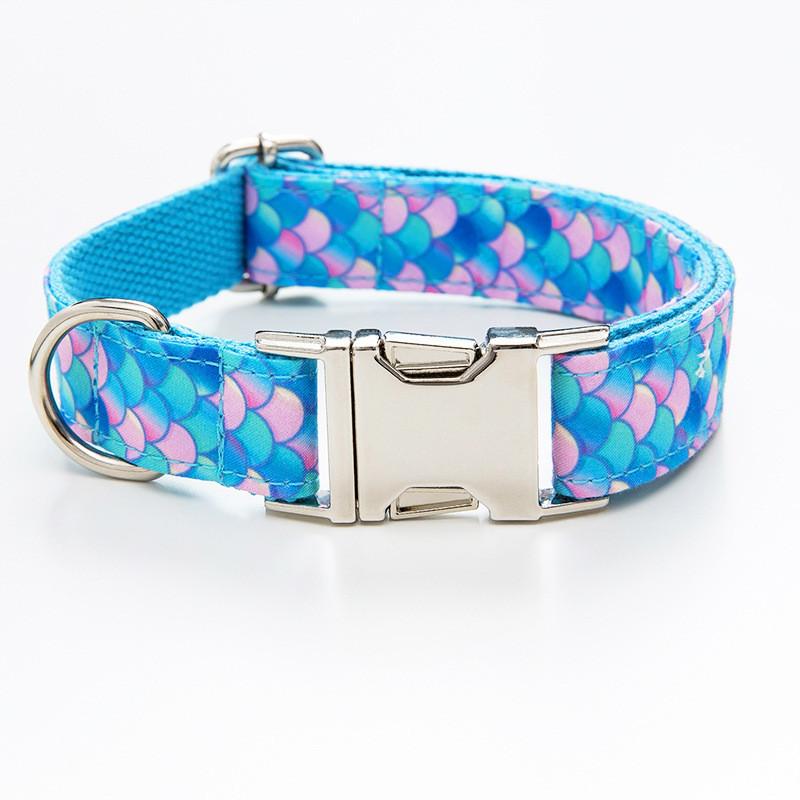 Pet Collar With Silver Buckle For Small Dogs Cotton Material Cute Flower Pattern Breathable Design