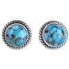 925 Sterling Silver Turquoise Gemstone Studs Post Earrings Jewelry Gift for Women - 3.8 Gms Approx