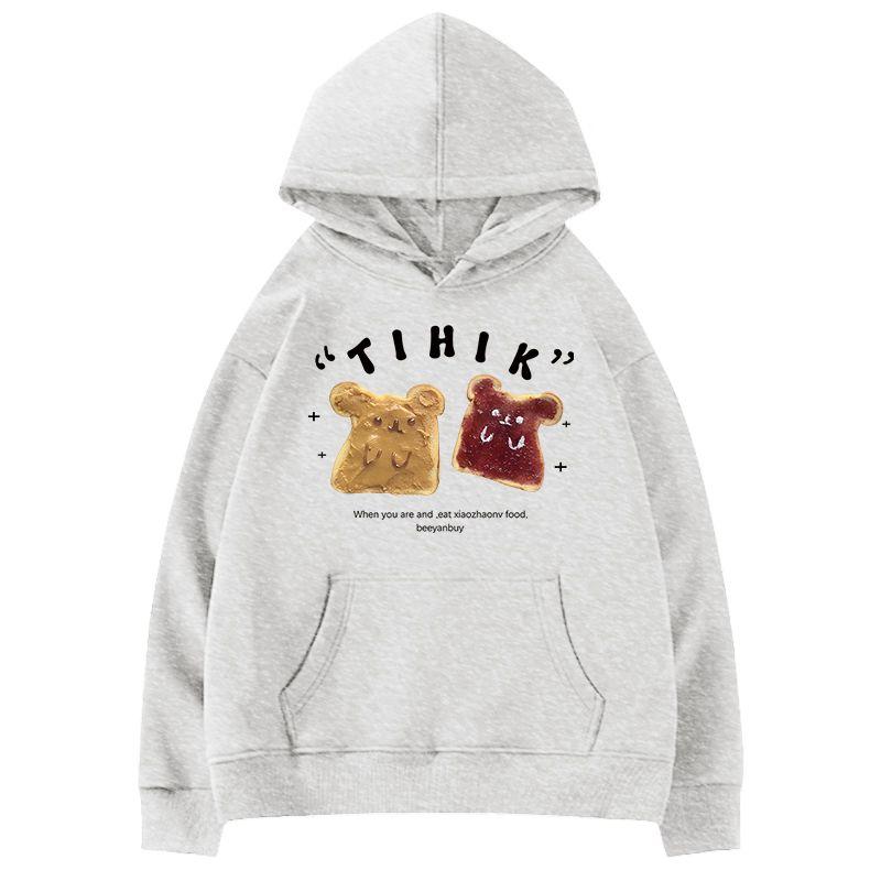 

Plush Velvet Trendy Brand Retro Hooded Sweatshirt for Women Autumn and Winter Loose Casual Versatile Warm Couple Coat L