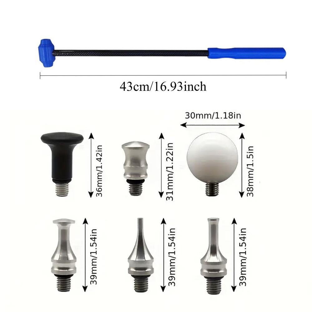 Car Dent Repair Tools Tapper Tools Carbon Fiber Adjustable Length Handle Hammer Portable Auto Body Repair With M8 Screw Kit