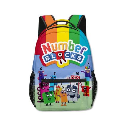 Numberblocks Cartoon Elementary School Bag Children'S Backpack Kindergarten Backpack Digital Full Print Trend
