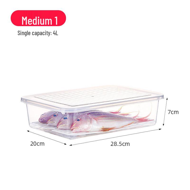 Plastic Japanese-Style Fresh-Keeping Box with Lid for Refrigerator Storage