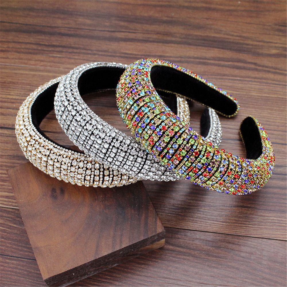 Hair Hoop Headband Luxury Wedding Headdress Full Crystal Rhinestone Pearl Haiband Baroque Tiara