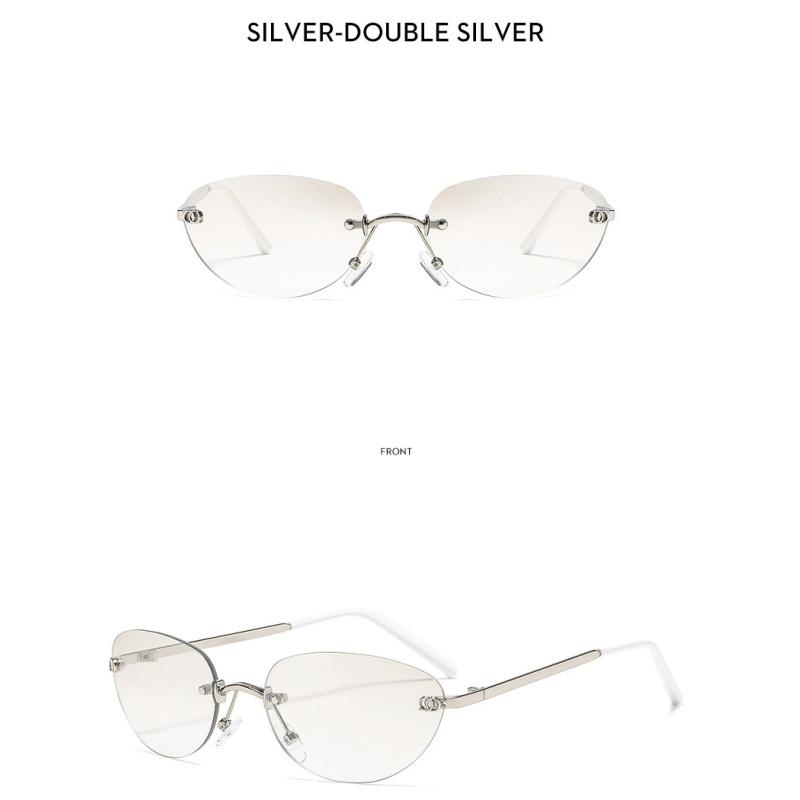 Women's sunglasses, men's and women's fashion frameless sunglasses, metal sunglasses