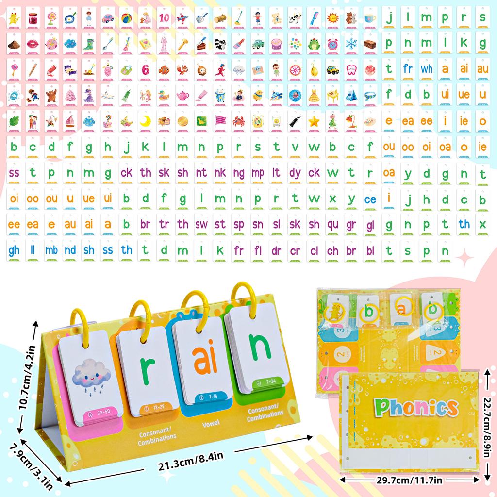 Children's Table Model Visual Word Education Card 129PCS Early Enlightenment Graphic Cognitive Word Card Educational Toys