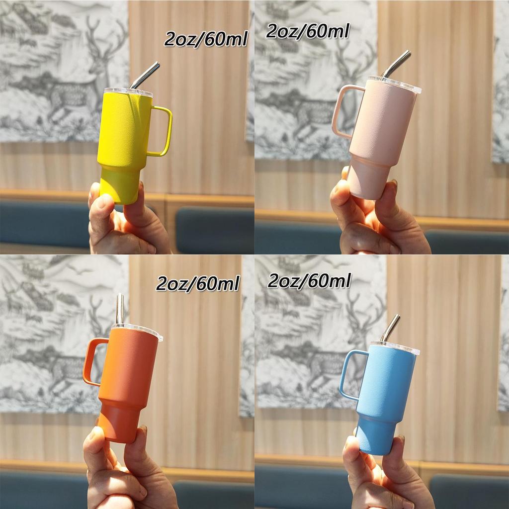 Stainless Steel 2oz Mini Travel Mug With Sip Lid For Car And Office Use