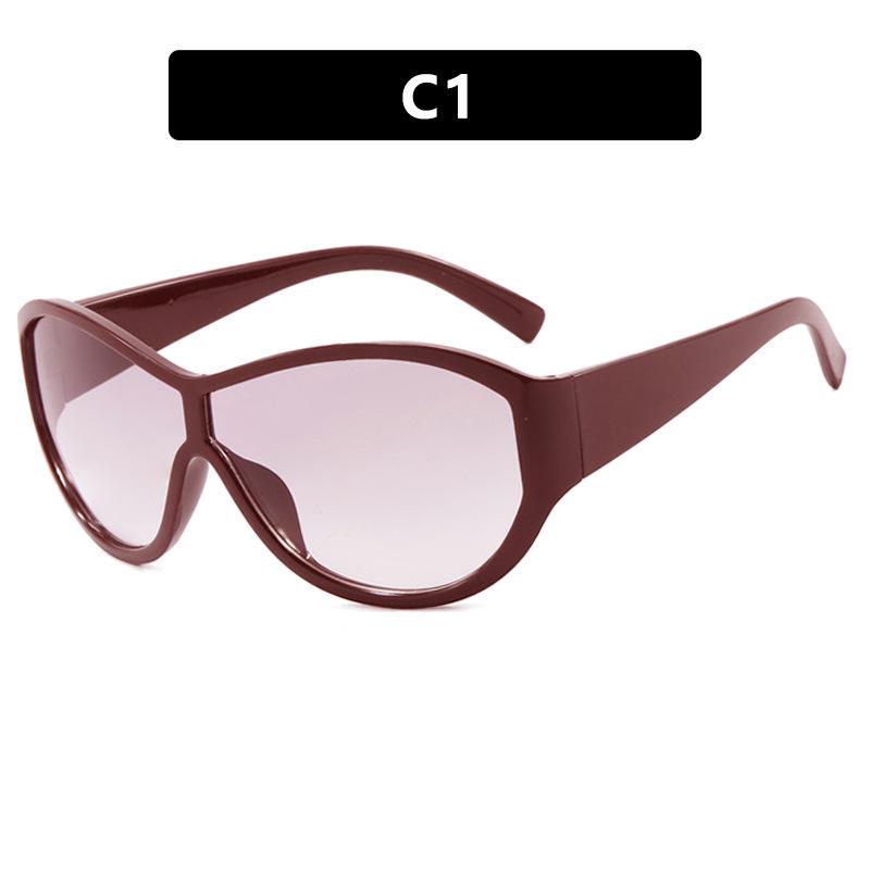 New Large Frame Frog Eyeglasses Fashionable Windproof Retro Slimming Sunscreen Korean Style Sunglasses for Men And Women