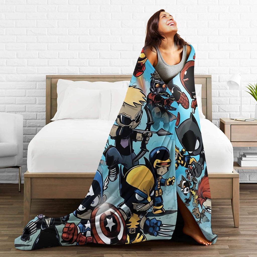 Avengerss Assembles Plüschdecke Kinder Flanell Überwurfdecke für Sofa Bett Warm Weich Individuelle Qualität Tagesdecke Geschenkidee