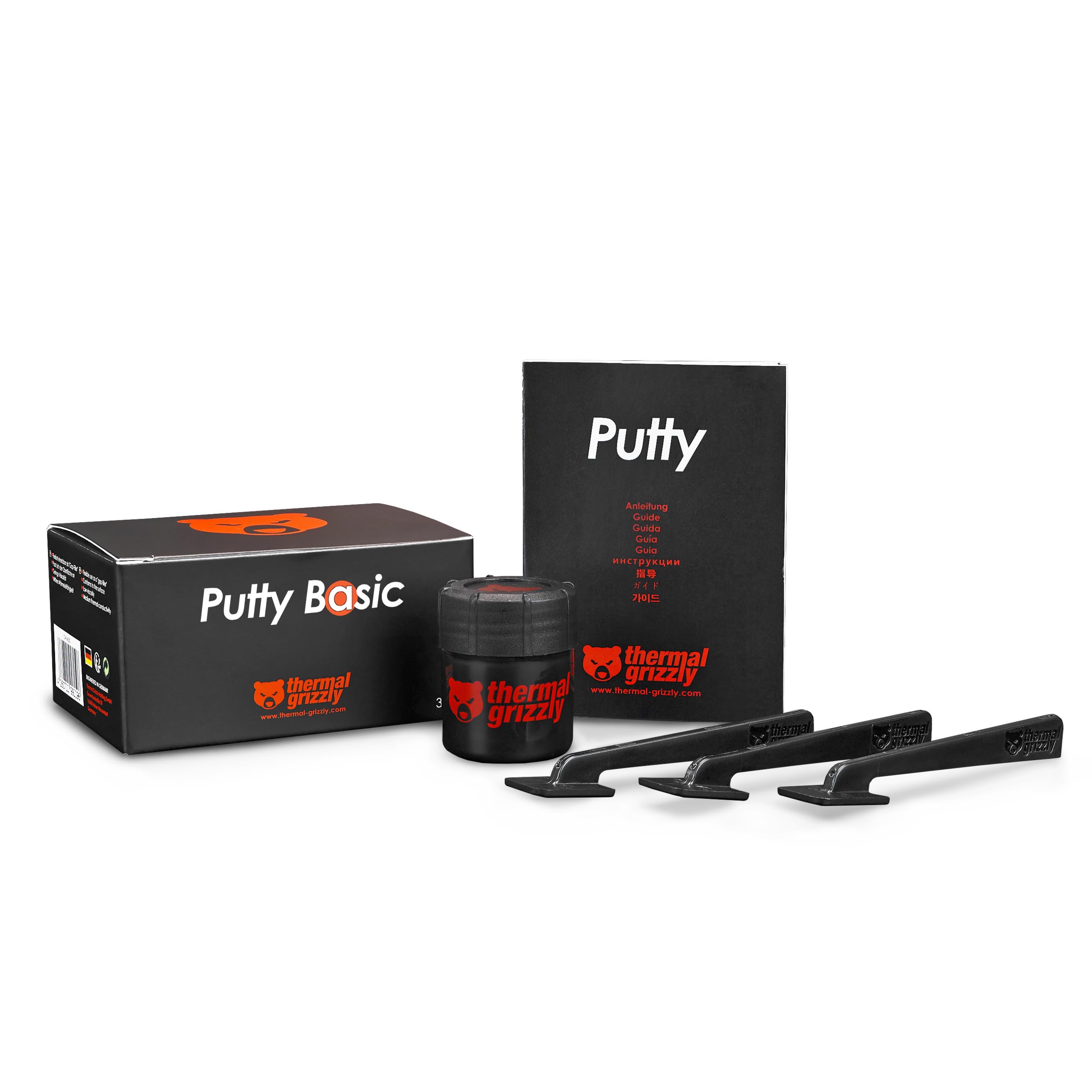 Thermal Grizzly TG Putty Basic - 30 grams - Electrically non-conductive thermal interface material for GPU modification and thermal pad replacement.