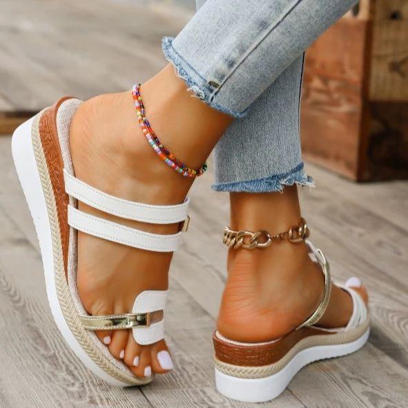 Fashion Summer Ladies Imitation Strappy Slingback Sandals, Fashionable and Elegant Shoes, Fish Mouth Women's Sandals