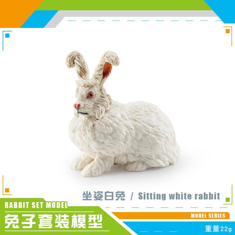Realistic Rabbit Farm Animal Figurine Set With Wash Face Sitting Dwarf And Lop Designs Ear