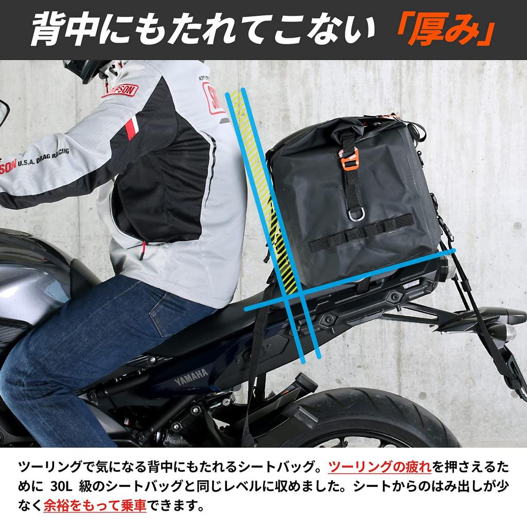 DOPPELGANGER Tarpaulin Seat Bag for Black Tours, DBT611-BK,