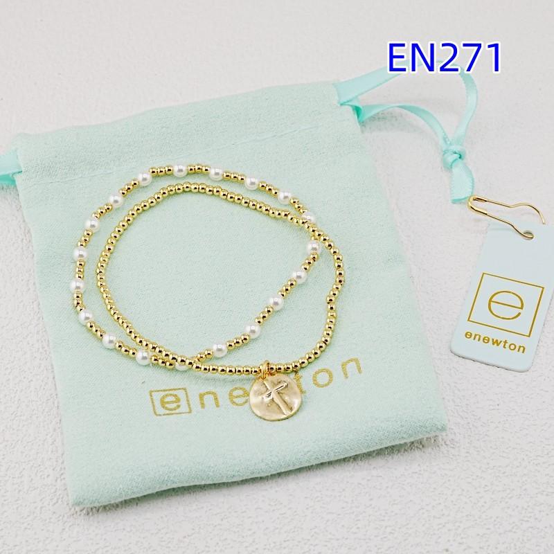 Enewton Набор из 4 шт. Штабелируемые браслеты-крестики с жемчугом Модные украшения