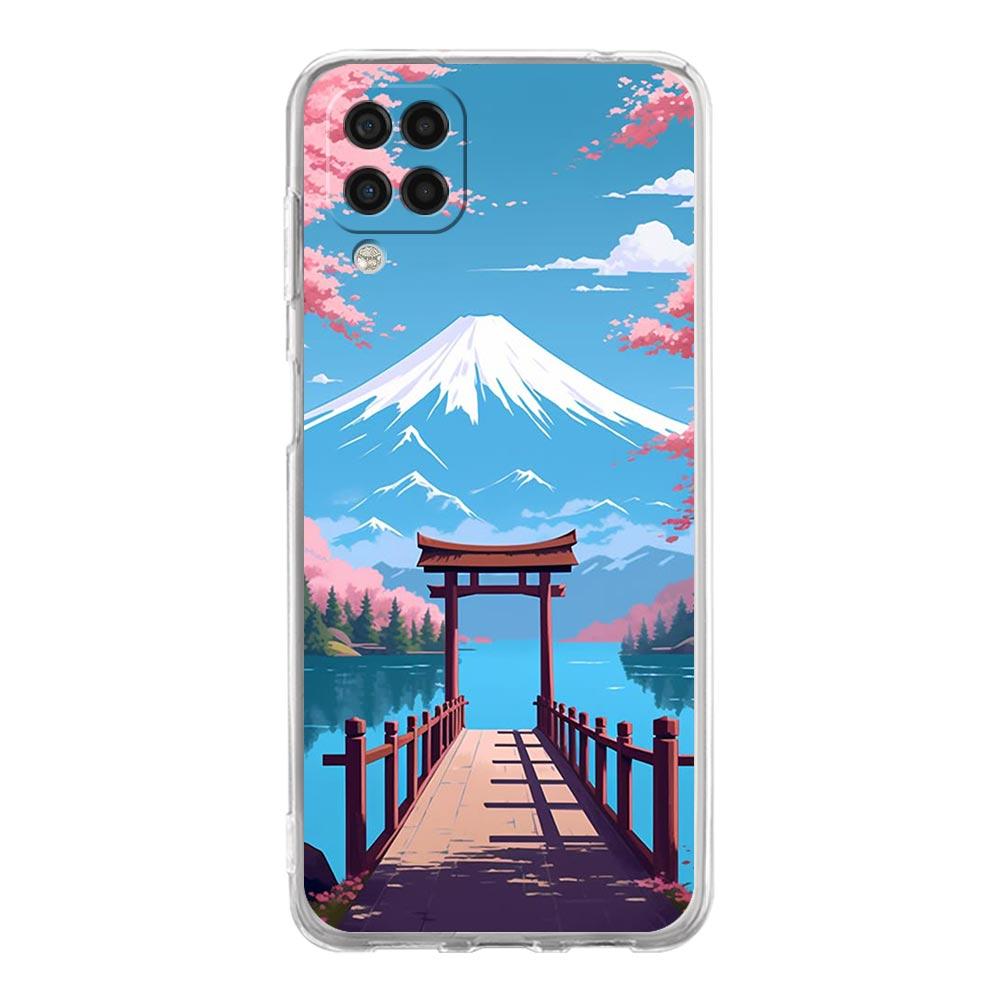 Phone Case For Samsung A13 A33 A35 A55 A73 A53 A23 A51 A71 A21S A41 A05s A03S A15 A25 5G Cover Japan Mount Fuji Cherry blossom