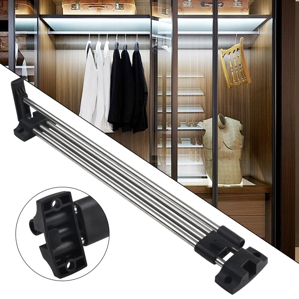 Movable Crossbar Clothes Hanger Top Mount Wardrobe Closet Rail Rod Cold Rolled Steel Hanging Clothes 250/300/350/400mm