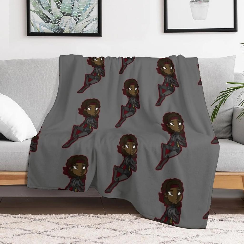 Chibi Hunter Throw Blanket Warm Accent Blanket for Living Room Decoration