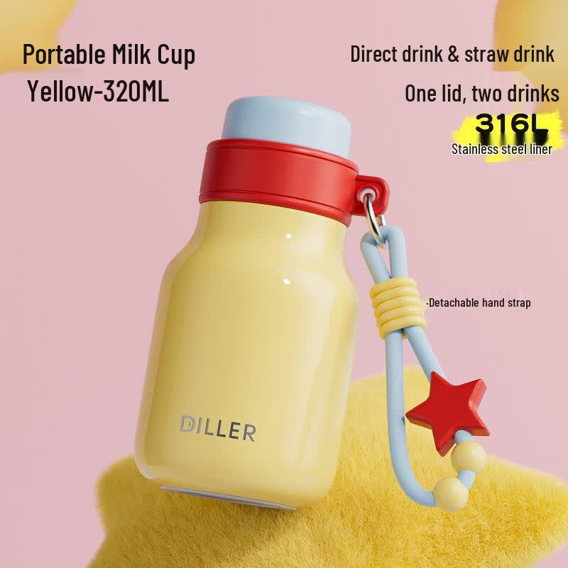 Diller Kids Insulated Water Bottle with Straw & Direct Drink