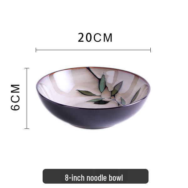 Bairun Ceramic American-Style Bowls & Plates Set - INS Style, Underglaze Color, Ideal Housewarming Gift & Tableware for Dinner or Noodles.
