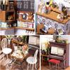 Robotime 1:20 Miniature House Kits Model Building Kits Hobbies Gifts for Women and Men Simon's Coffee Toys