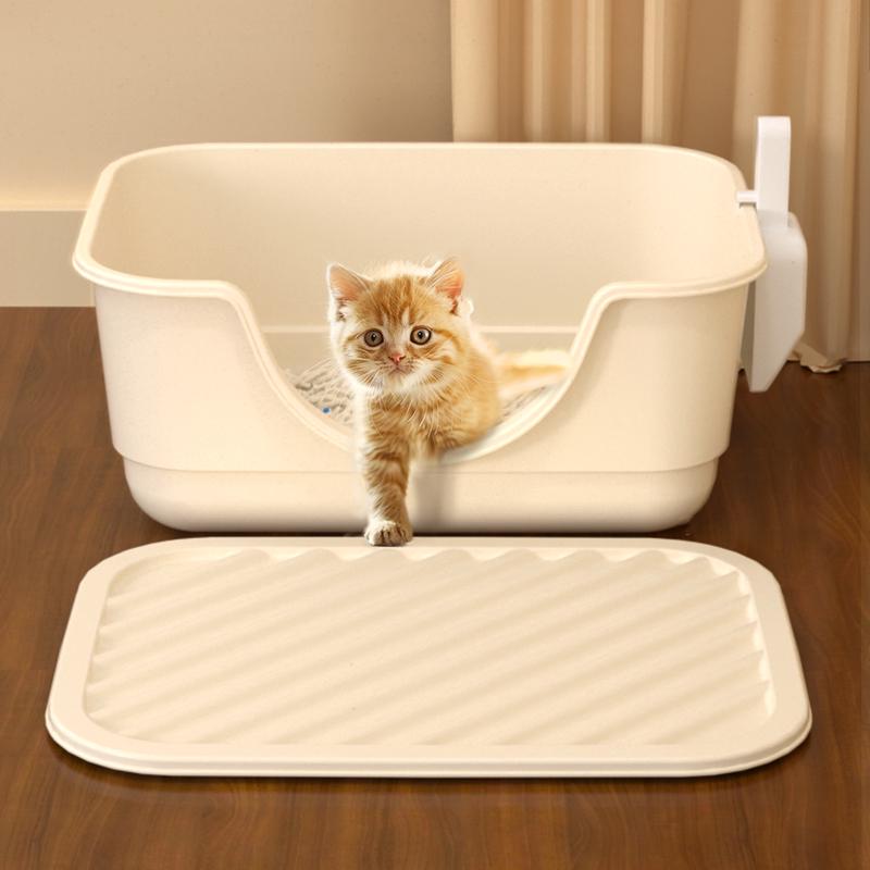 Kitten Litter Box: Low Entry, Semi-Enclosed, Small Size, Starter Kit for Cat Care