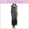 Elegant Black Dress For Women With White Headband Perfect For Halloween Parties And Cosplay Events