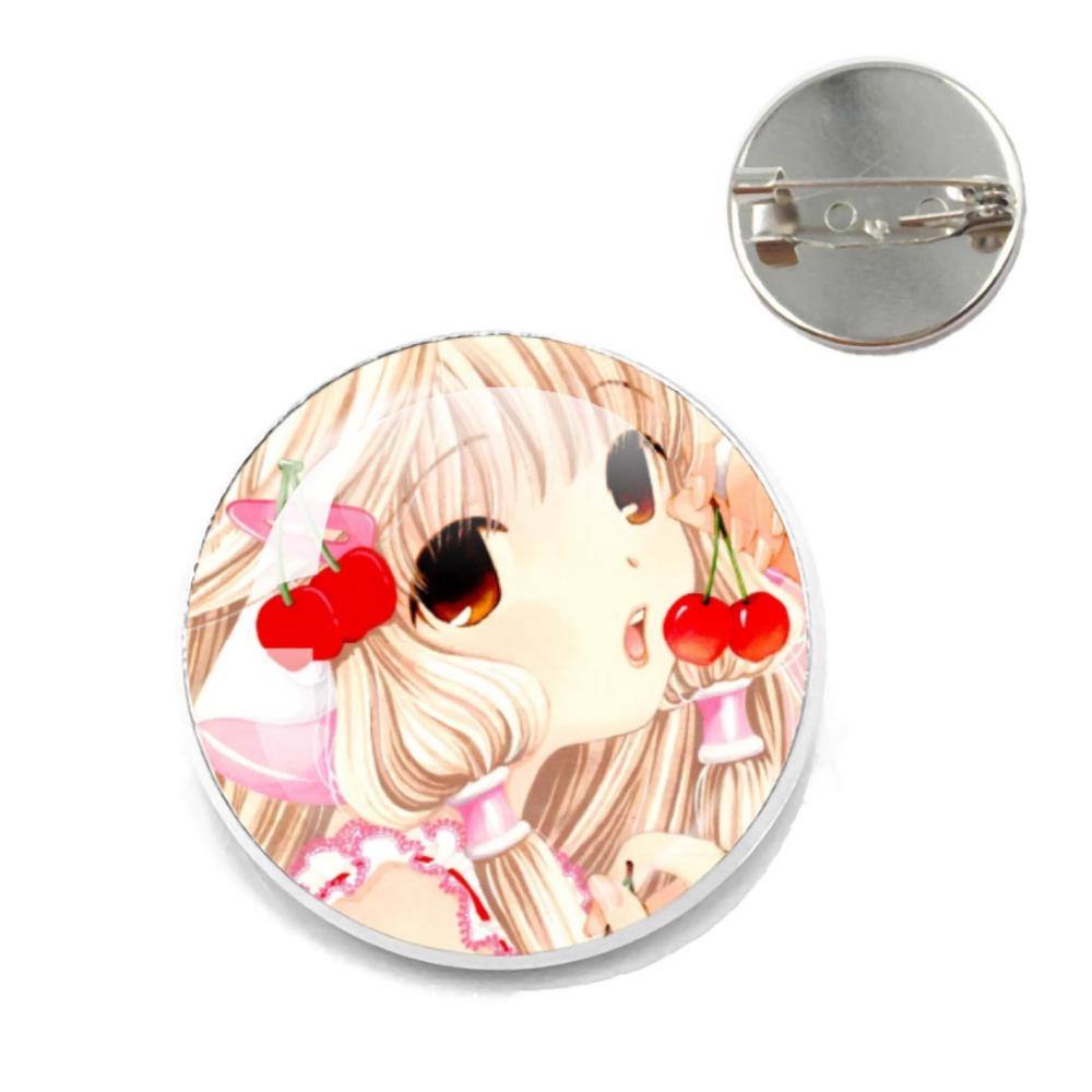 Anime Chobits Pin Metal Brooches Cute Collar Lapel Pin  Chi Cute Creative Funny Cartoon Badge Brooch Hat Lover Jewelry Gift