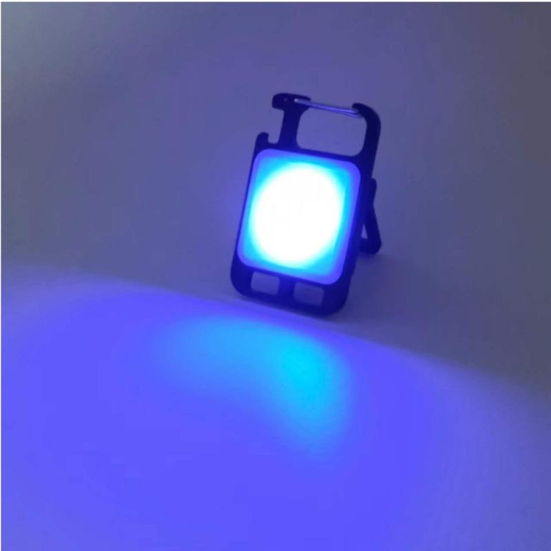 6pcs 4 Modes Mini LED Flashlight Work Light Rechargeable Glare COB Keychain Light Portable Flashlight Outdoor Camping Small Light