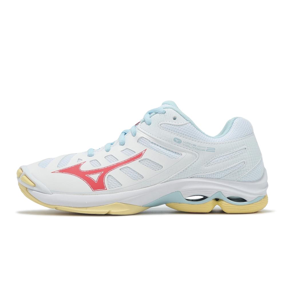 Mizuno Wave Voltage 2 White Calypso Coral Women Sneakers Pale-Banana V1GC246030