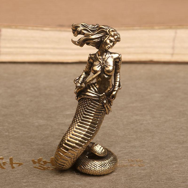 2025 Style Brass Medusa Ornaments Ancient Greek Snake Statue Crafts Home And Office Desktop Ornaments Decoration