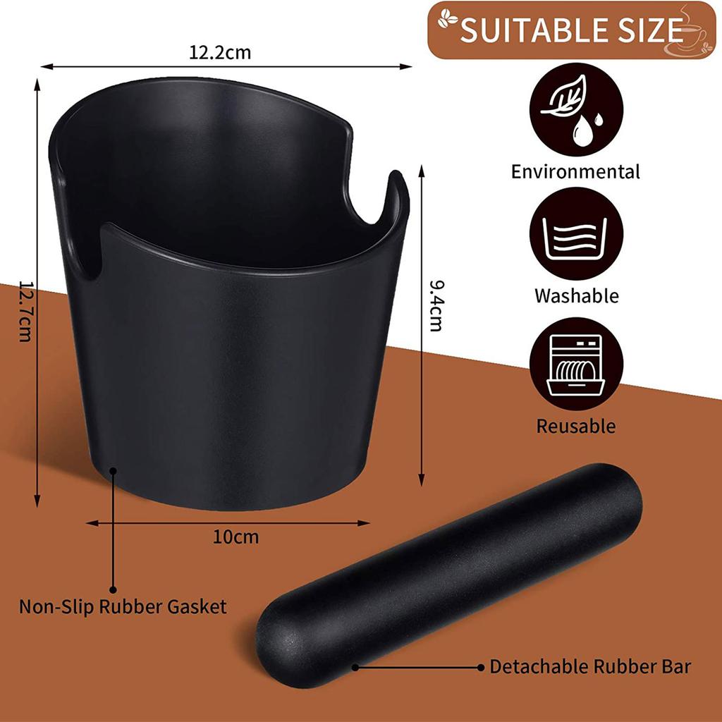 Coffee Knock Box Espresso Knock Box Shock-Absorbent Durable Barista Espresso Dump Bin For Coffee Ground Non-Slip Base