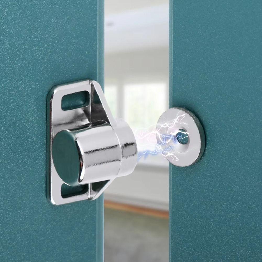 Strong Magnetic Magnetic Catches Cassette Magnetic Zinc Alloy Drill-free Buckle Suction Handle Hardware Cabinet Door Catch