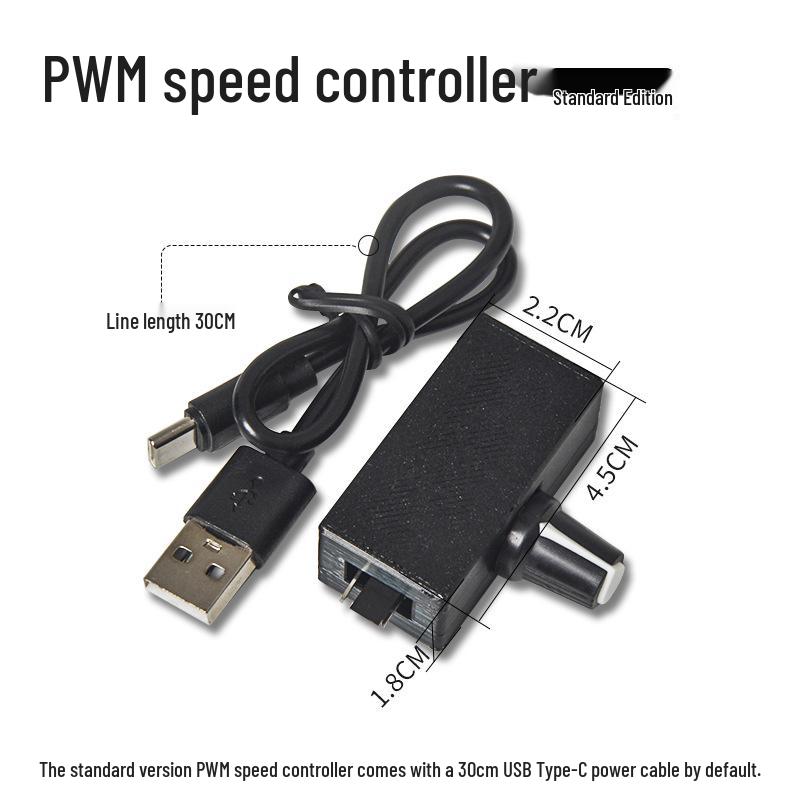 4-контактный ШИМ-контроллер скорости вентилятора с USB Type-C для DIY систем жидкостного охлаждения