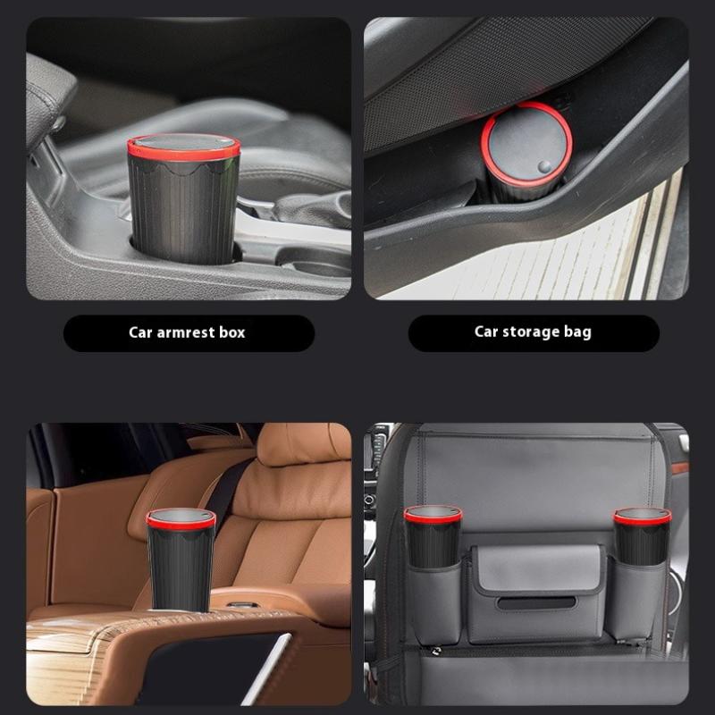 Car Trash Bin Can Mini Auto Dust Organizer Car Interior Rubbish Bag Garbage Container Storage Box Bucket Auto Accessories