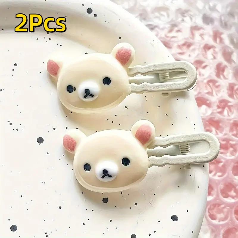 4Pc Strawberry Chocolate Bunny Hairpins Cute Cartoon Design Durable Plastic Hair Accessories Styling Fixed Decorative Hair Pinch