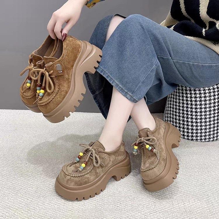 Thick-soled Birkenstocks New Lace-up Retro Soft-soled Autumn Small Muffin