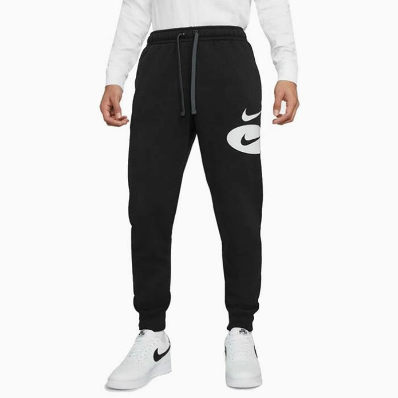 Nike Logo Print Cuffed Drawstring Knit Sports Pants Men Pants DM5468-010