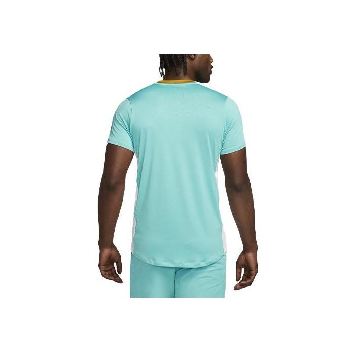 Nike Court Dri-FIT Advantage Color Block Logo Crew Neck Short Sleeve T-Shirt Men Tops Teal DD8321-101