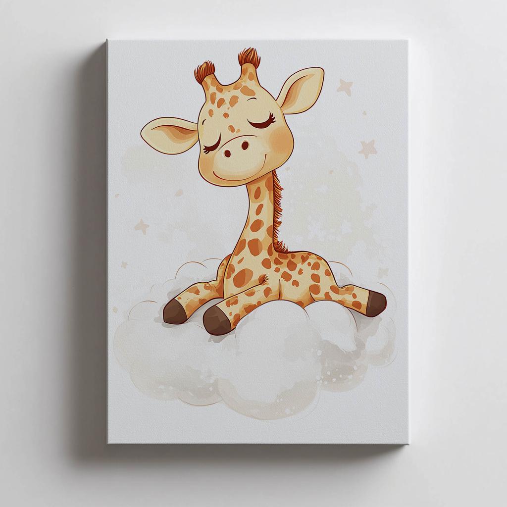 Żyrafa Na Chmurce - Plakat Dla Dzieci Żyrafa Na Chmurce - Plakat Dla Dzieci, 40X50 Cm, Bez Ramy, Papier Matowy 230 Gsm