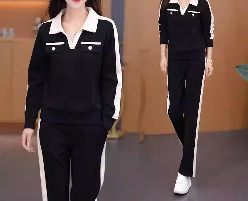 2024 Damen Casual Fashion Pullover Anzug: Frühherbstlicher Revers-Zweiteiler für einen jugendlichen Look