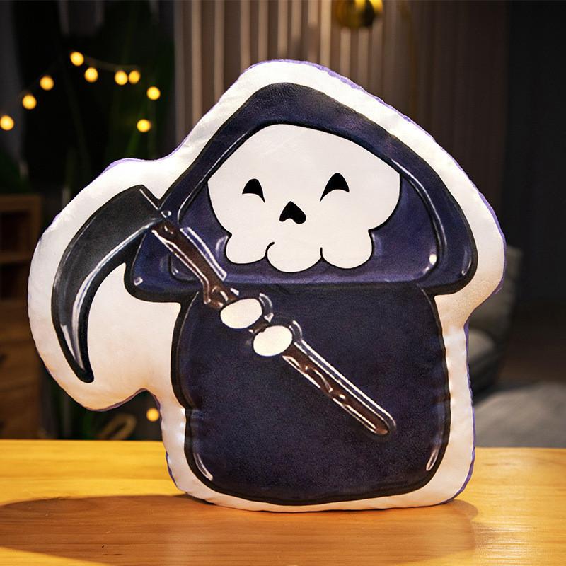 Halloween Ghost Plush Pillow With Funny Demon Print For Party Decorations And Gift Ideas Grim Reaper,30cm