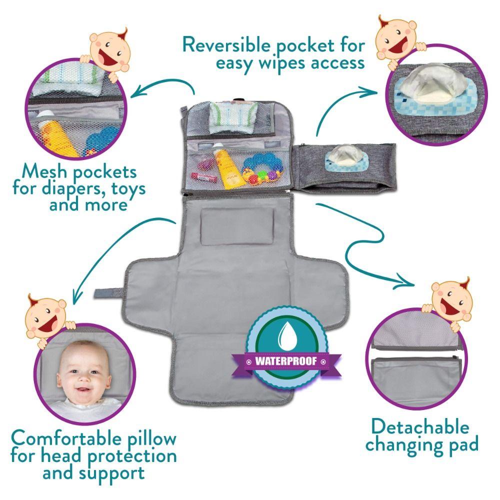 Padded Head Support Diaper Changer Travel Bag Infant Travel Station Kit Infant Care